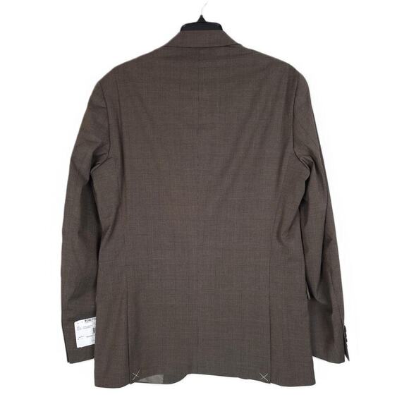 Kenneth Cole Reaction Men's Slim-Fit Stretch Suit Jacket Tan Brown Plaid 40L NWT - Picture 3 of 5